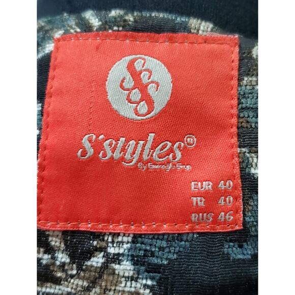 S'Styles Women's Multicolor Floral Polyester Long Sleeve Casual Jacket Blazer 46 - Picture 10 of 14